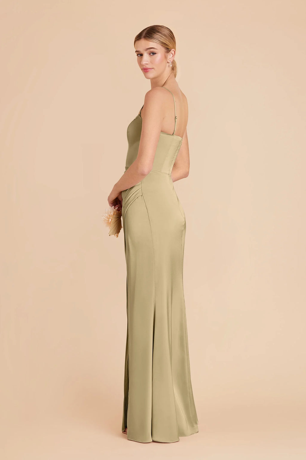 Lucienne Moss Green alternate view 3 bridesmaid dress