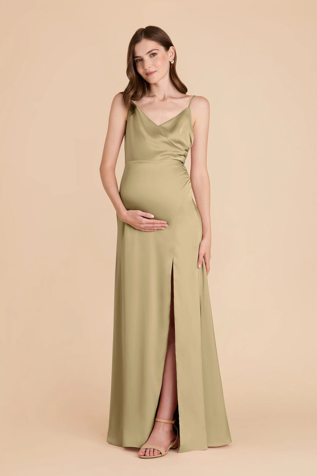 Elara Moss Green alternate view 1 bridesmaid dress