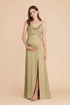Elara Moss Green alternate view 1 bridesmaid dress