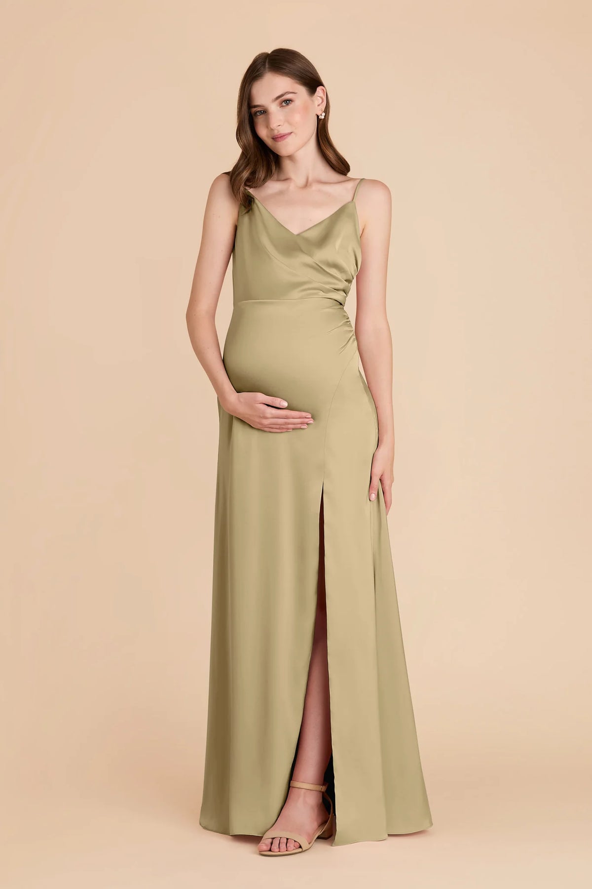 Elara Moss Green alternate view 1 bridesmaid dress