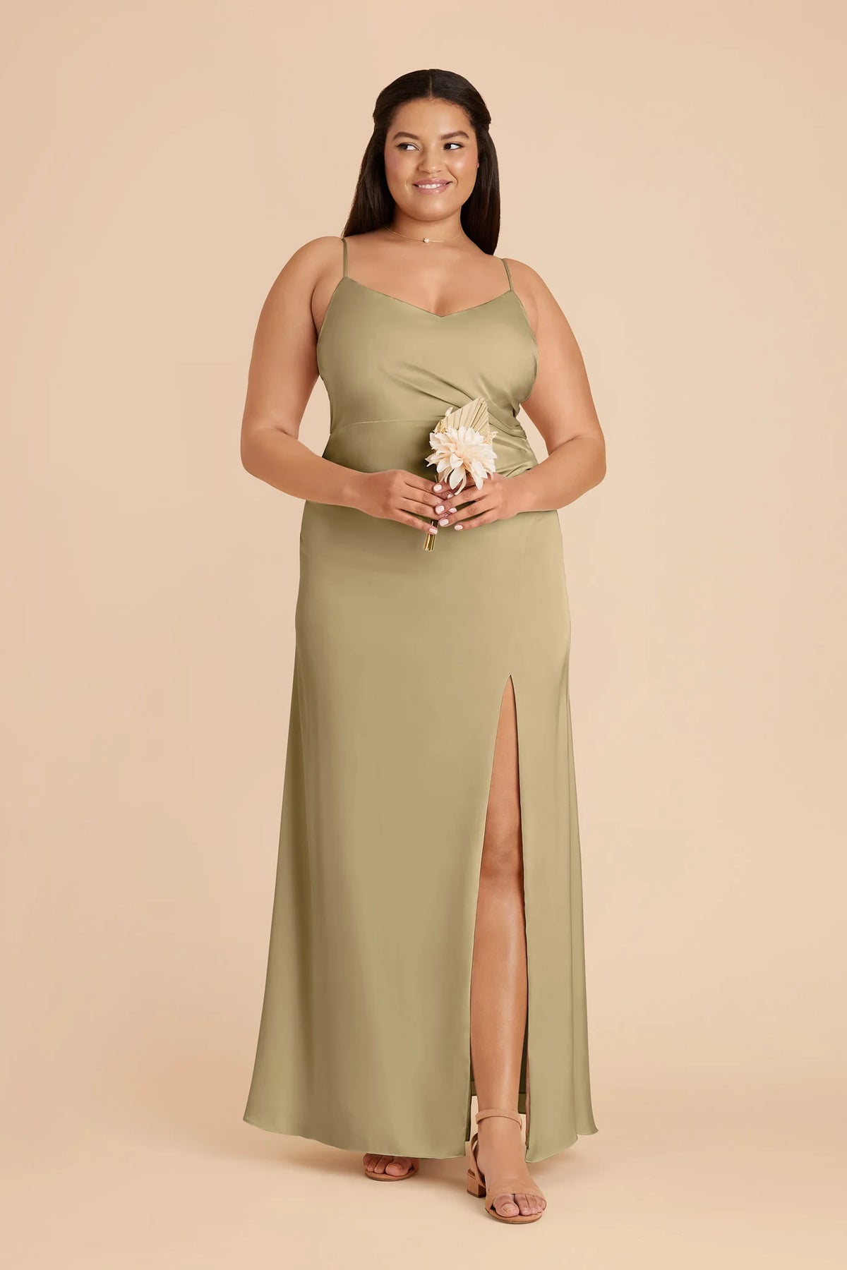 Elara Moss Green alternate view 2 bridesmaid dress