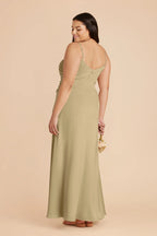 Elara Moss Green back view bridesmaid dress