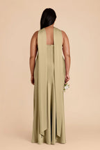 Camille Moss Green back view bridesmaid dress