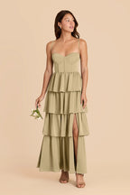 Calista Moss Green alternate view 2 bridesmaid dress
