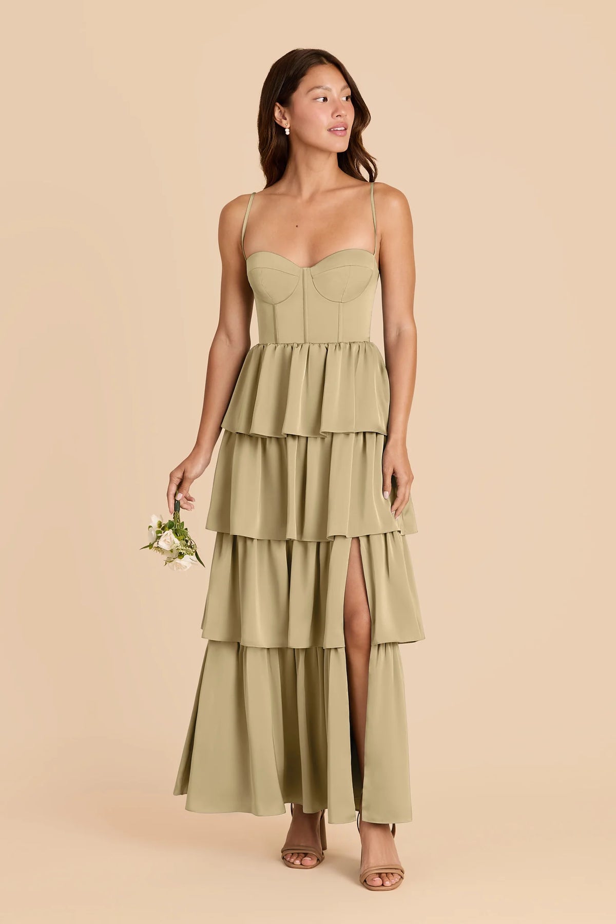Calista Moss Green alternate view 2 bridesmaid dress