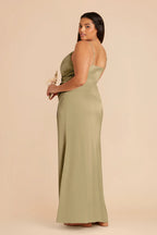 Sabine Moss Green back view bridesmaid dress