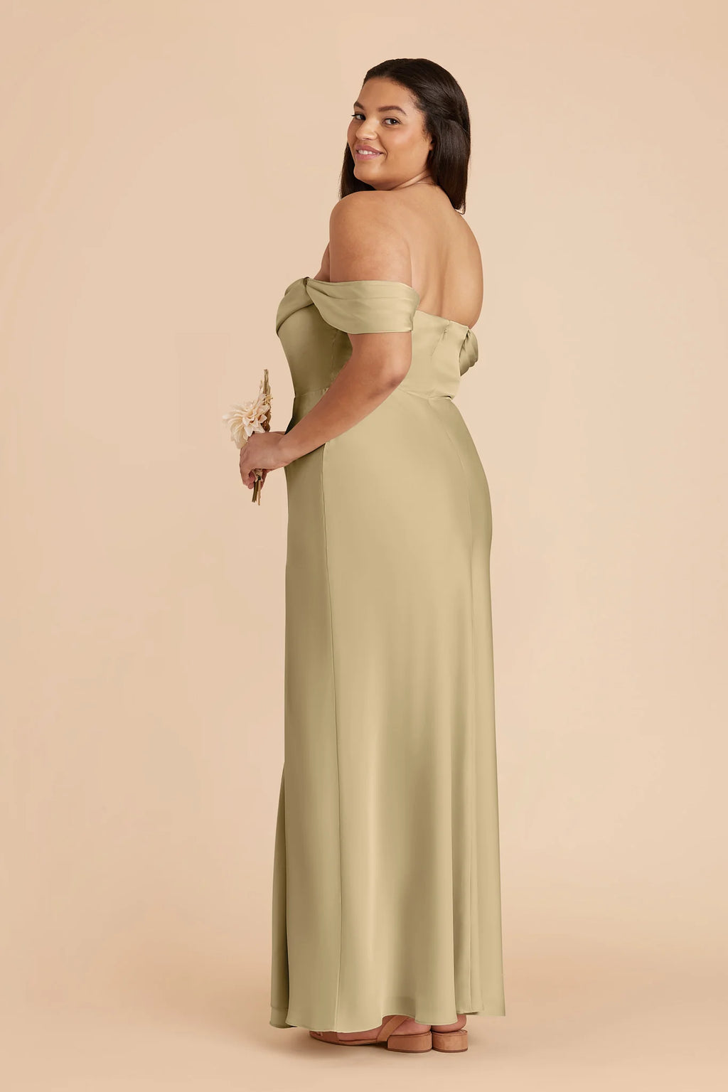 Corinne Moss Green back view bridesmaid dress