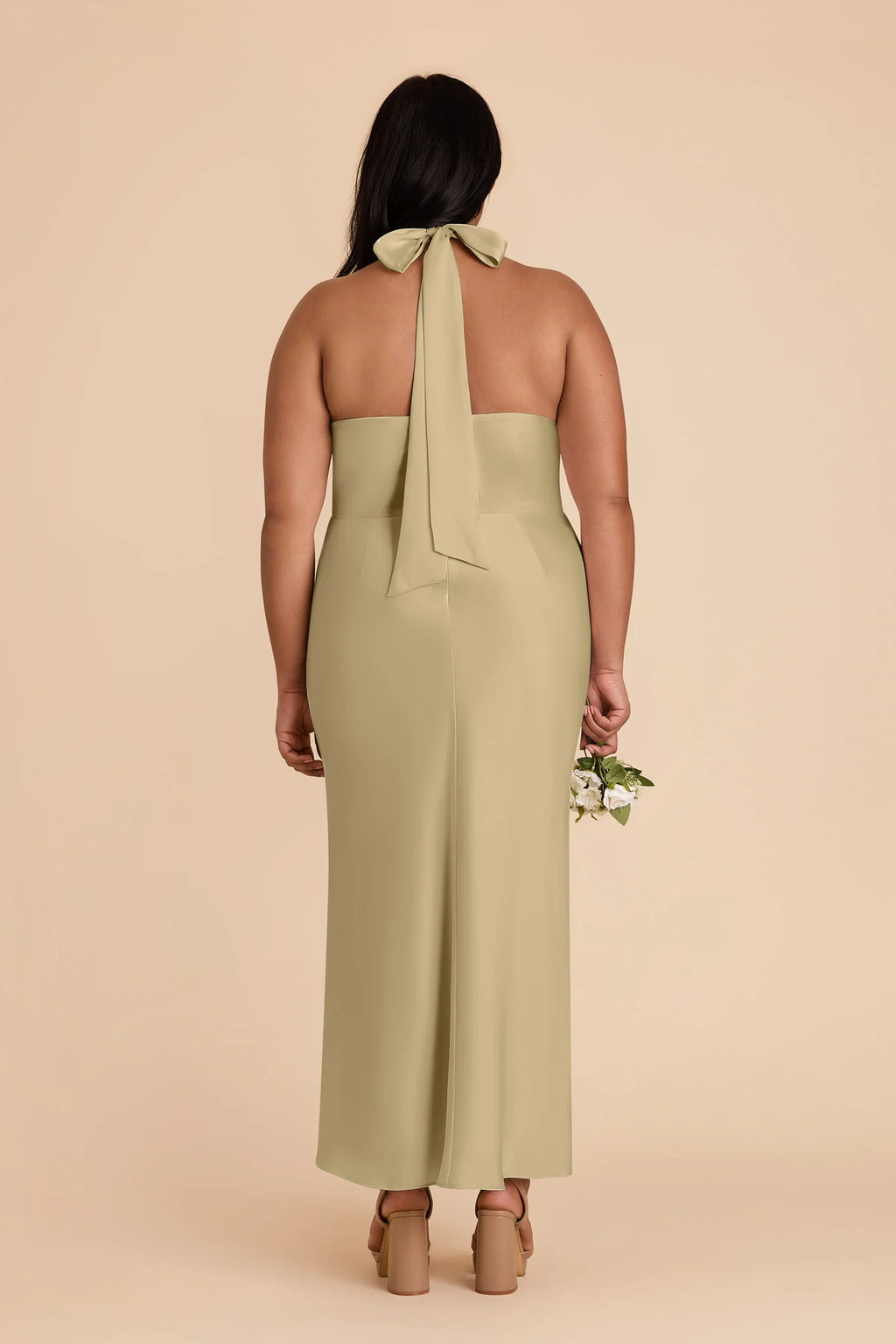 Seraphine Moss Green back view bridesmaid dress