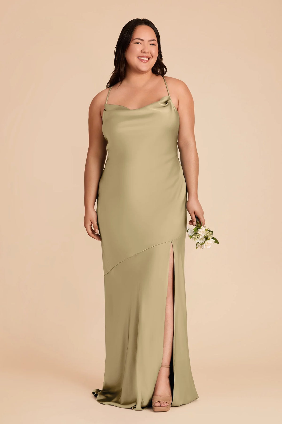 Estelle Moss Green alternate view 1 bridesmaid dress