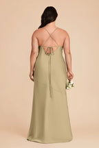 Estelle Moss Green back view bridesmaid dress