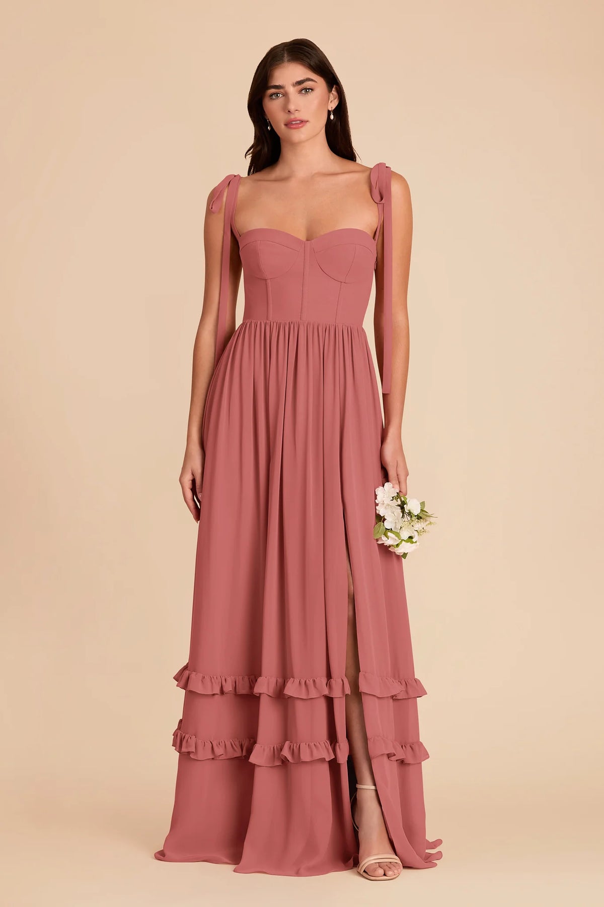 Daphne Mulberry front view bridesmaid dress