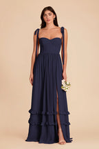 Daphne Navy front view bridesmaid dress