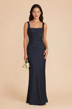 Colette Navy front view bridesmaid dress