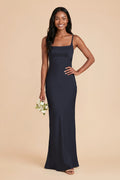 Noelle Navy front view bridesmaid dress