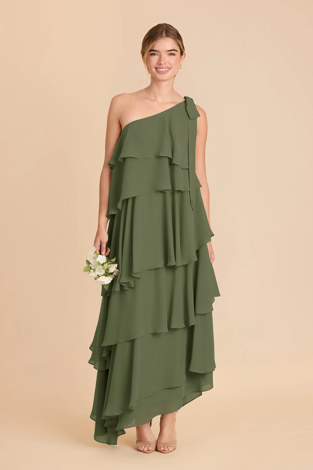 Marisol Olive front view bridesmaid dress
