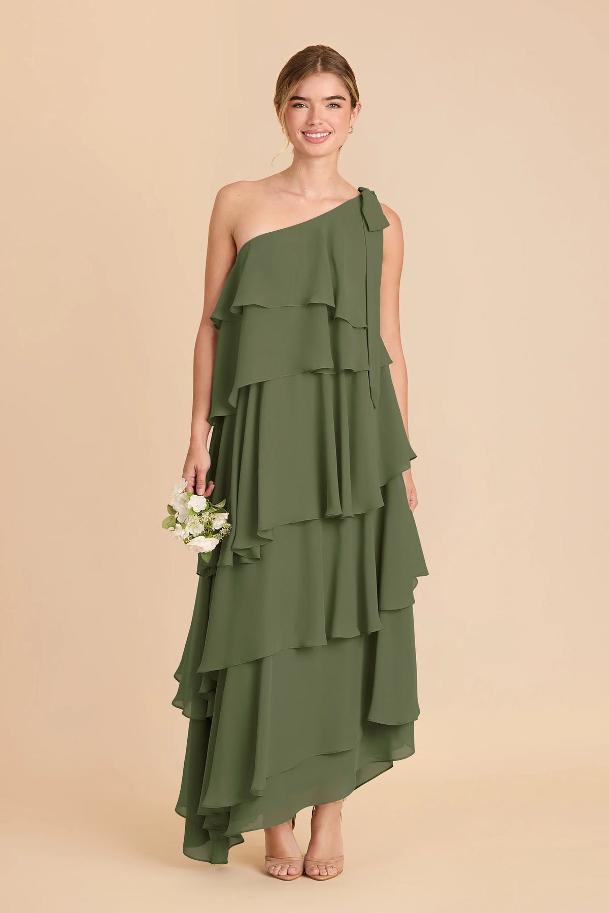 Marisol Olive front view bridesmaid dress