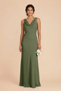 Odette Olive front view bridesmaid dress