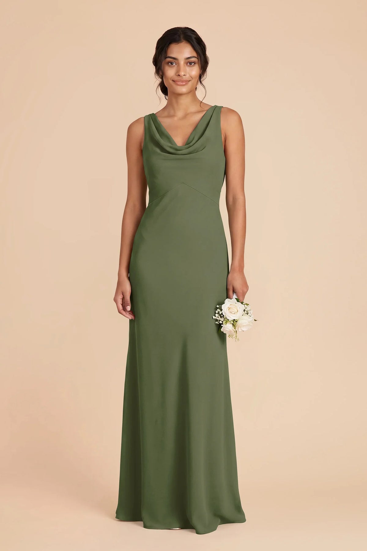 Odette Olive front view bridesmaid dress