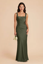 Colette Olive front view bridesmaid dress