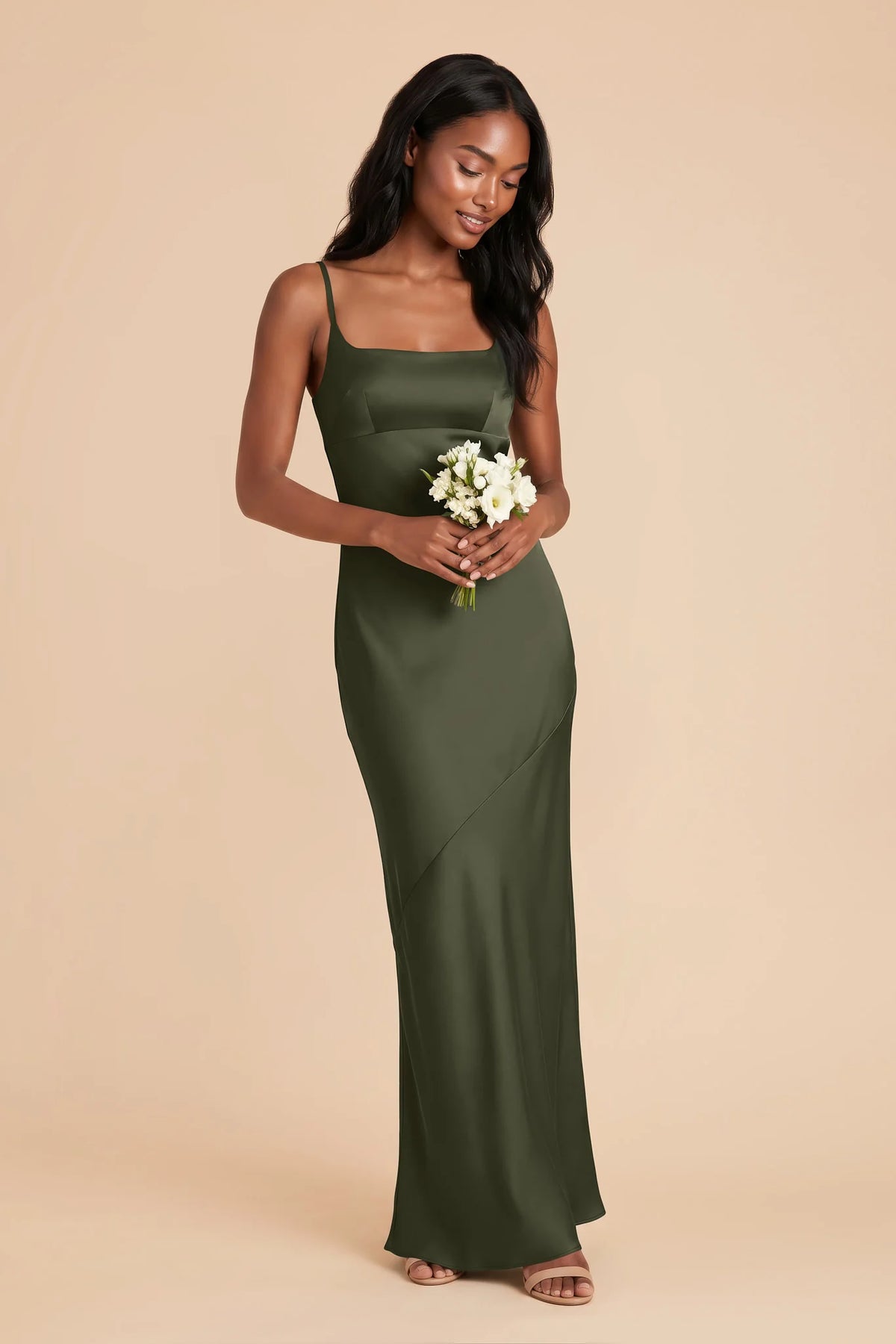 Noelle Olive alternate view 1 bridesmaid dress