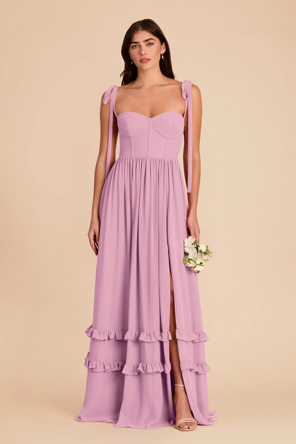 Daphne Orchid front view bridesmaid dress
