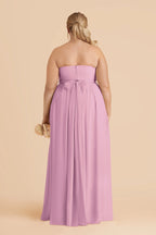 Elodie Orchid back view bridesmaid dress
