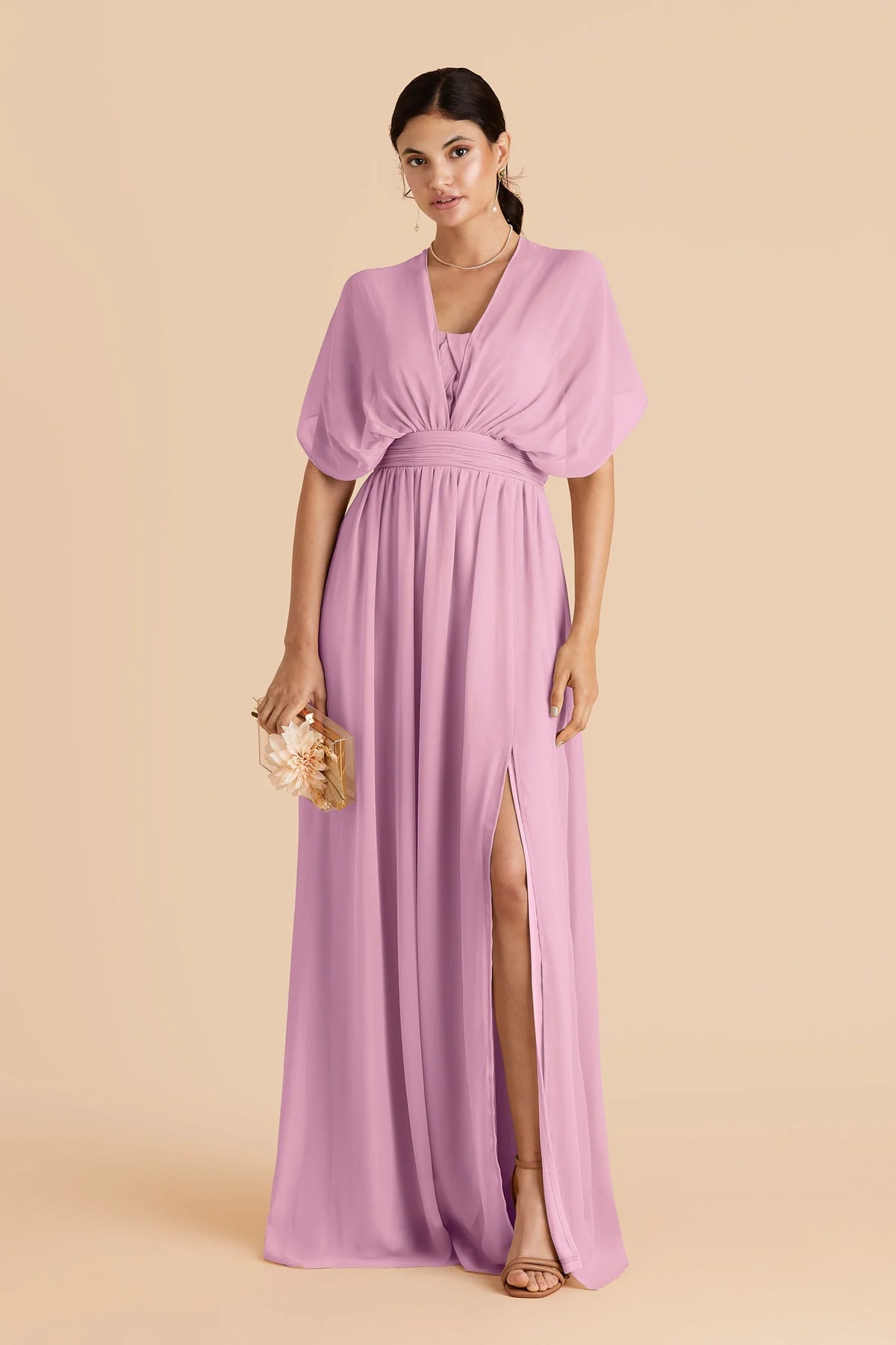 Elodie Orchid front view bridesmaid dress