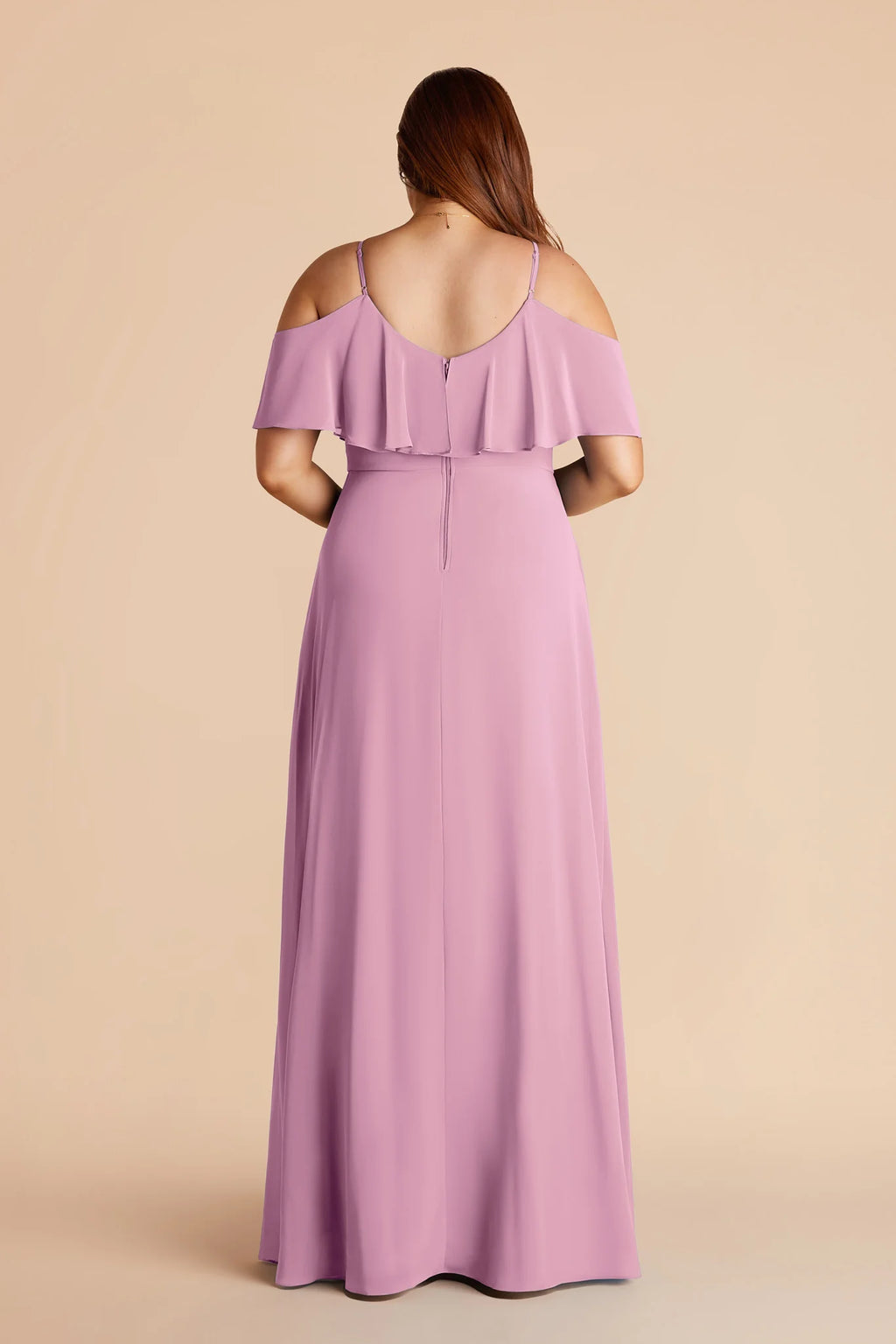Genevieve Orchid back view bridesmaid dress