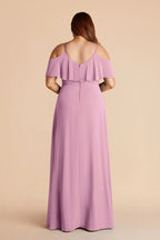 Genevieve Orchid back view bridesmaid dress