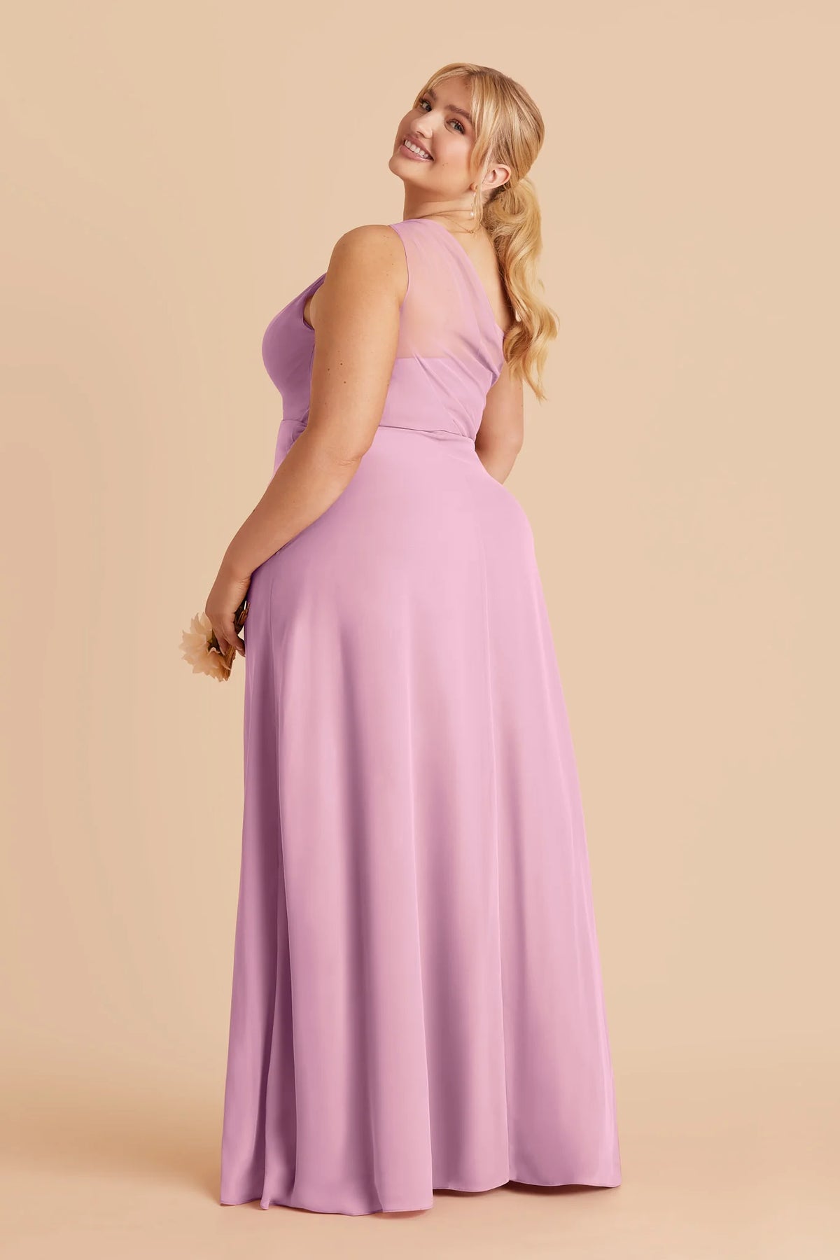 Celine Orchid back view bridesmaid dress