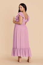 Talia Orchid back view bridesmaid dress