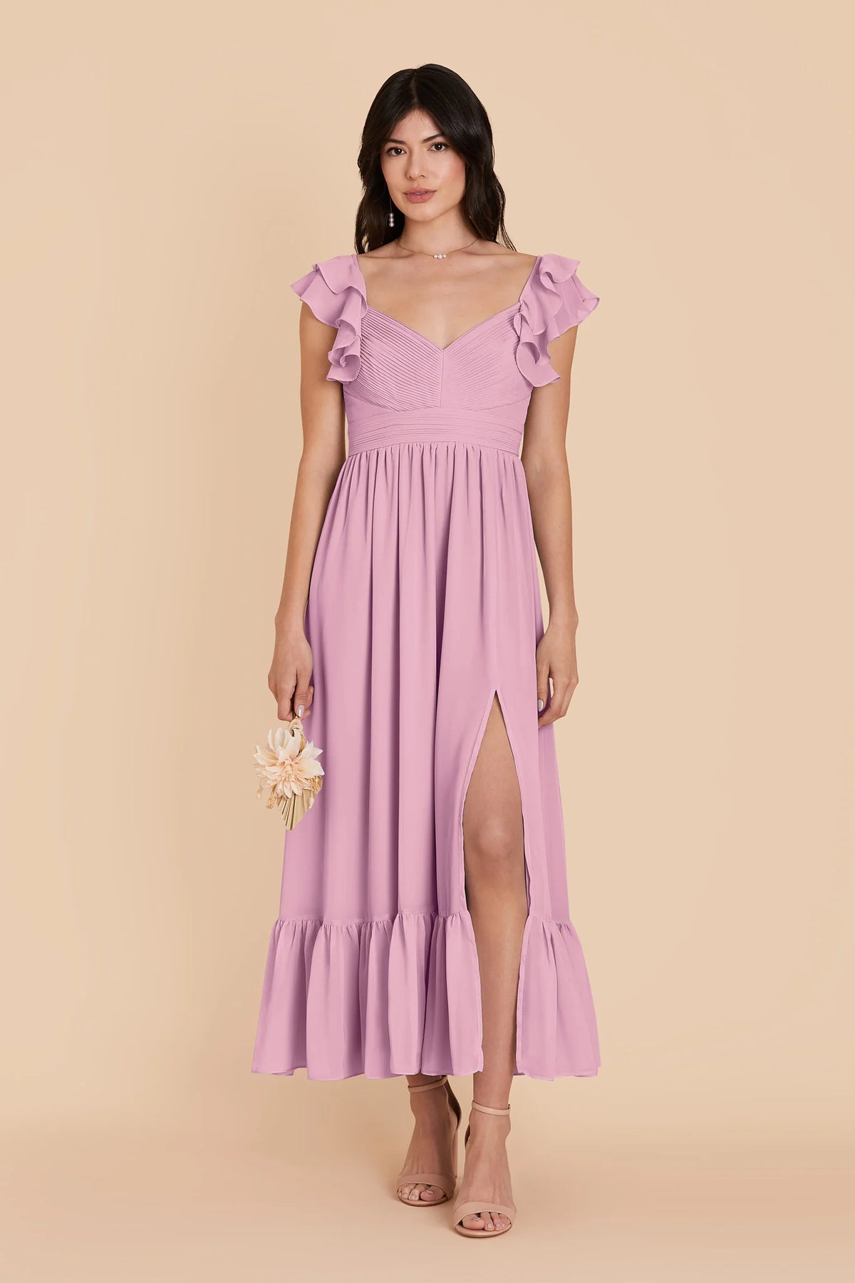 Talia Orchid front view bridesmaid dress