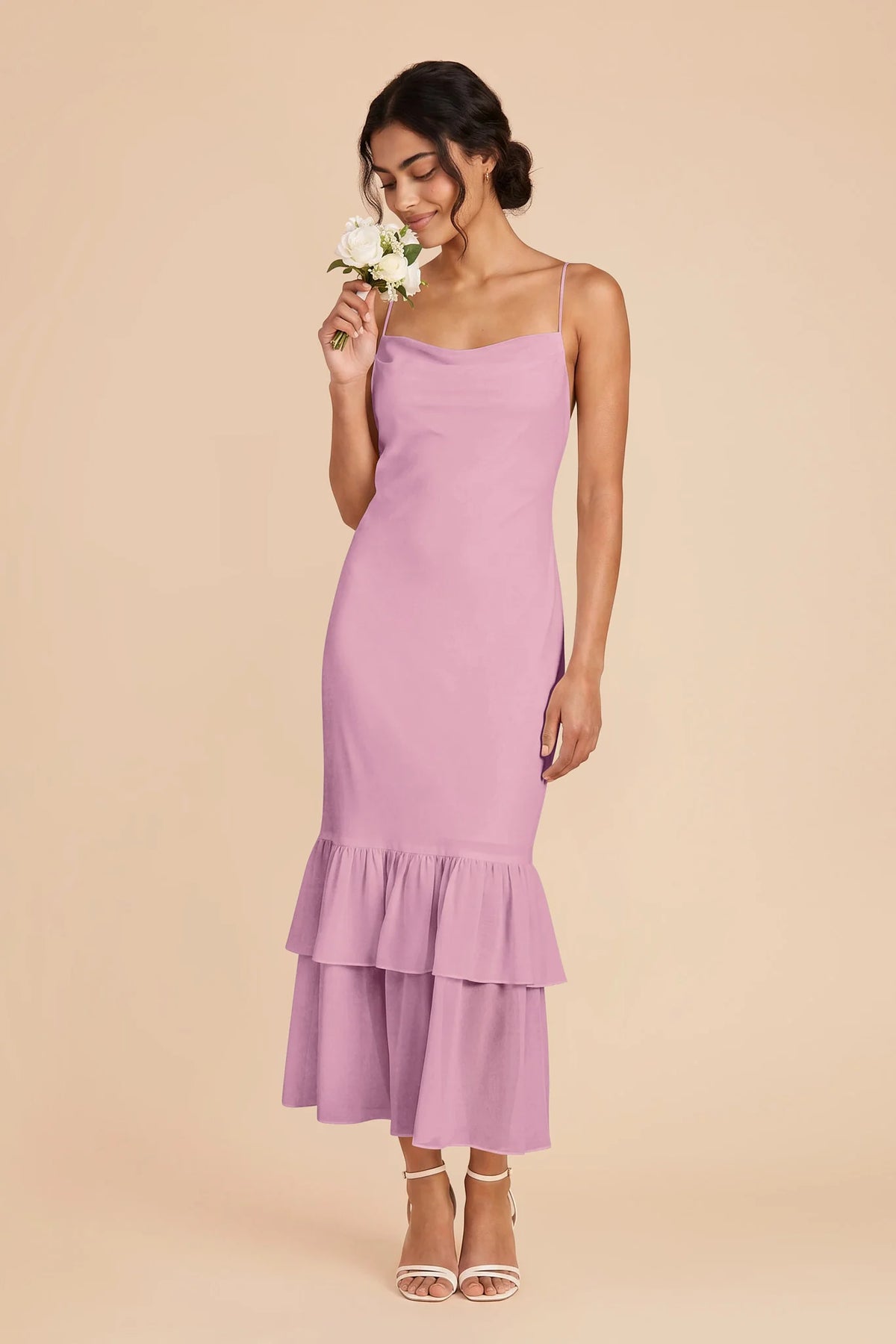 Liora Orchid front view bridesmaid dress