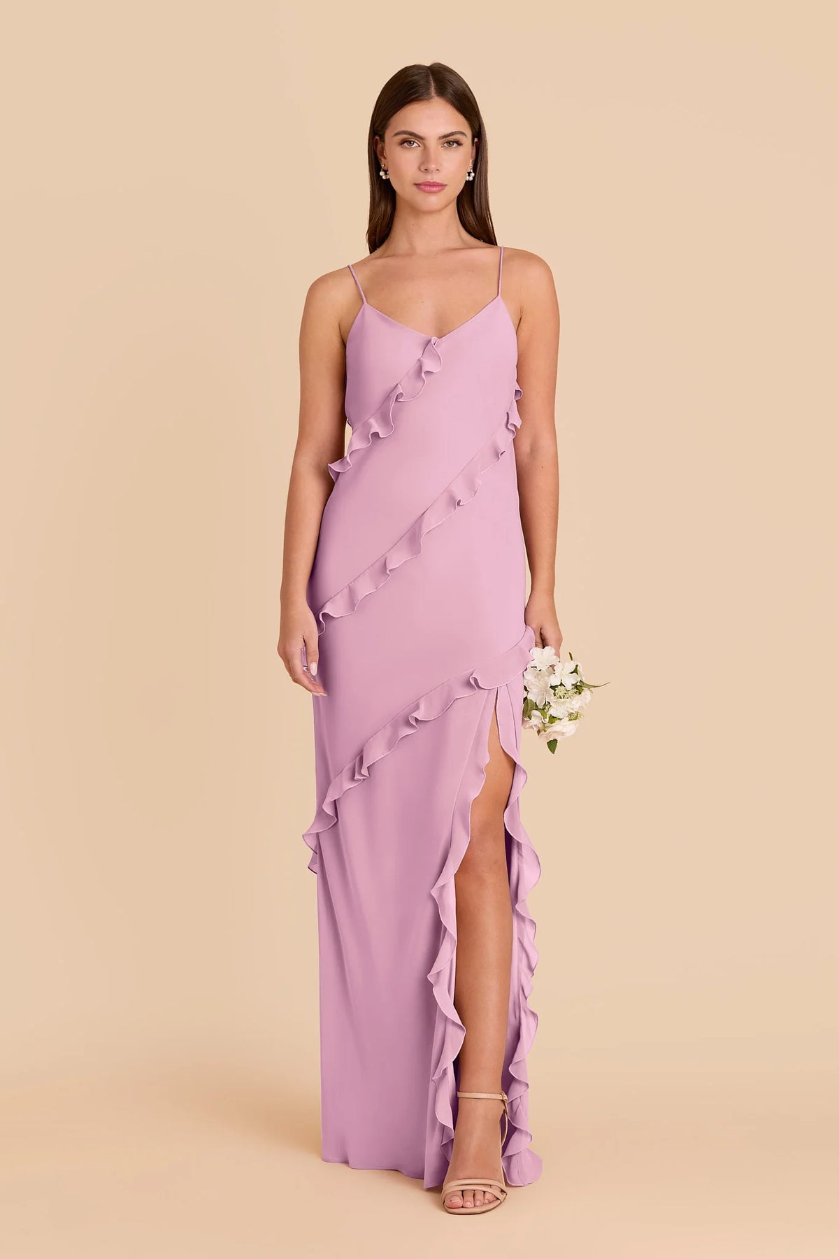 Vivienne Orchid front view bridesmaid dress