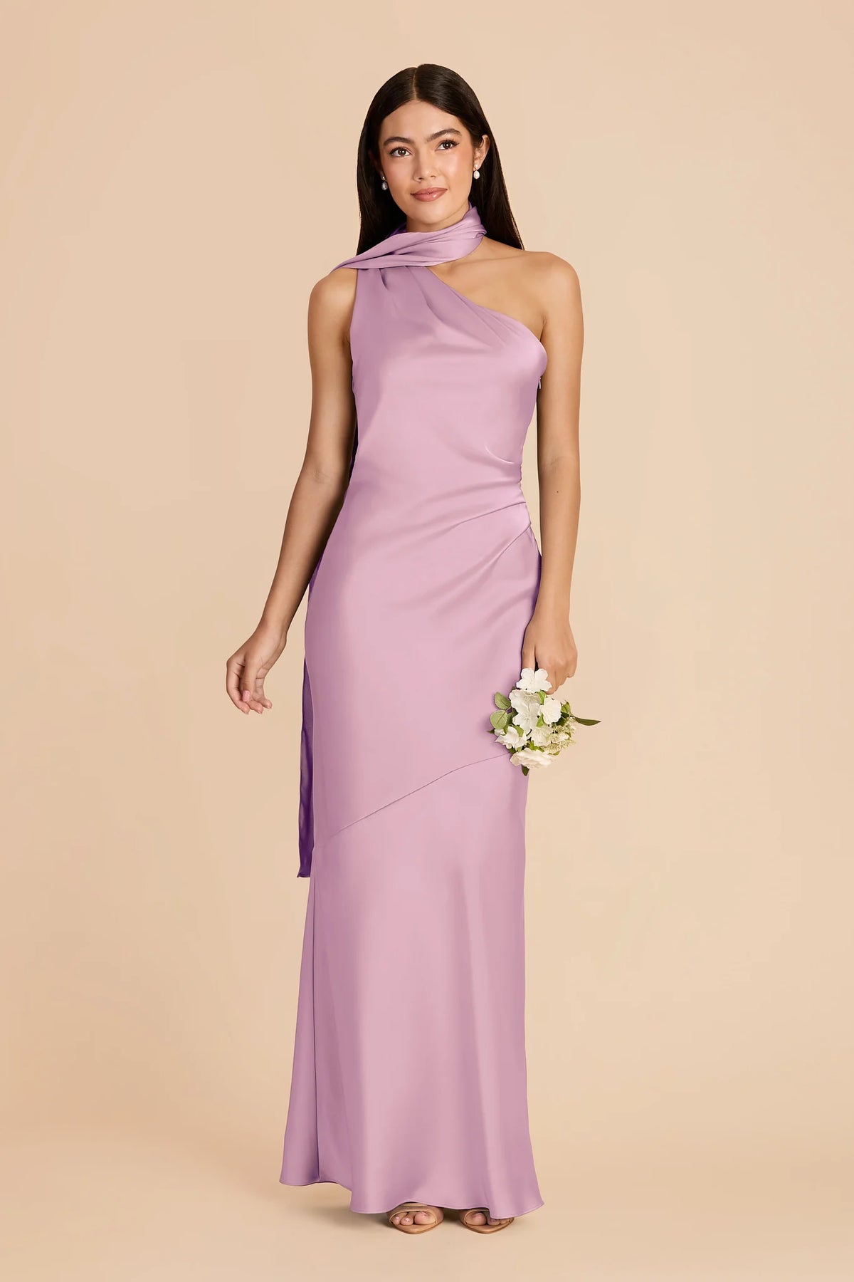 Ariadne Orchid front view bridesmaid dress