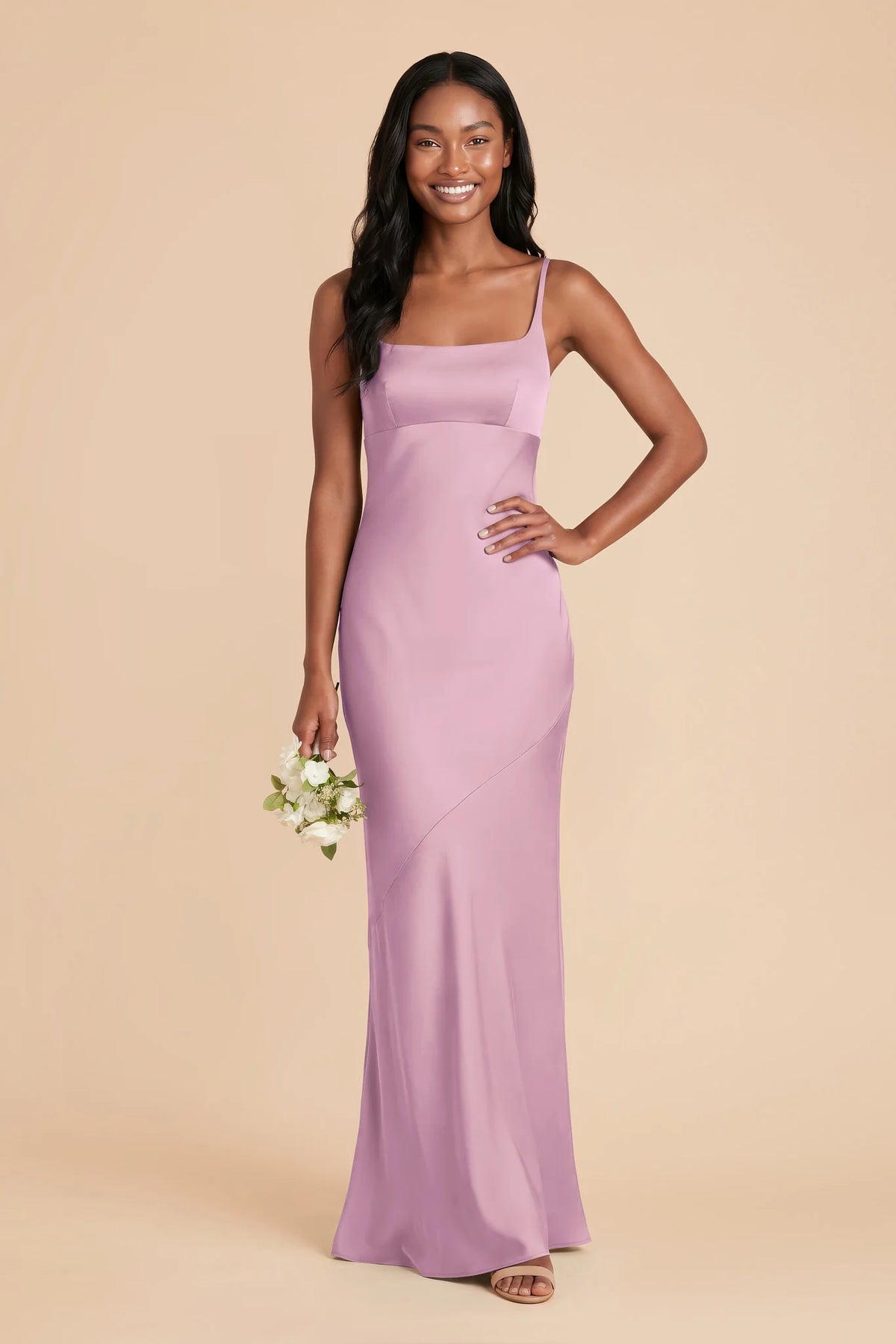 Noelle Orchid front view bridesmaid dress
