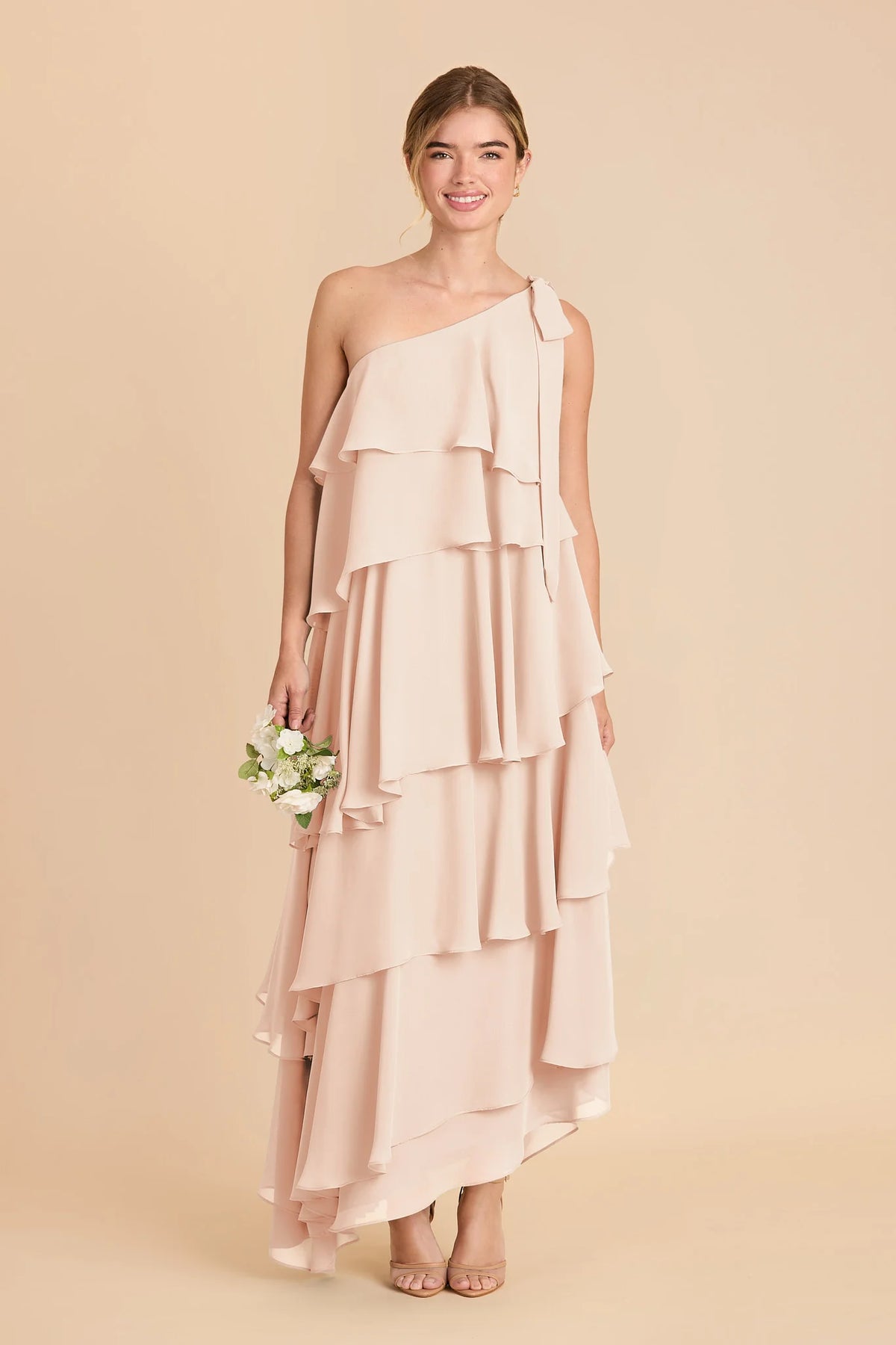 Marisol Pale Blush front view bridesmaid dress