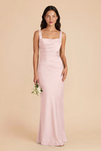 Colette Pale Blush front view bridesmaid dress