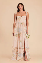 Daphne Pale Blush Romantic Bouquet front view bridesmaid dress