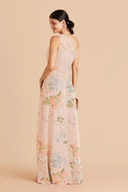 Celine Pale Blush Romantic Bouquet back view bridesmaid dress