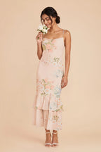 Liora Pale Blush Romantic Bouquet front view bridesmaid dress