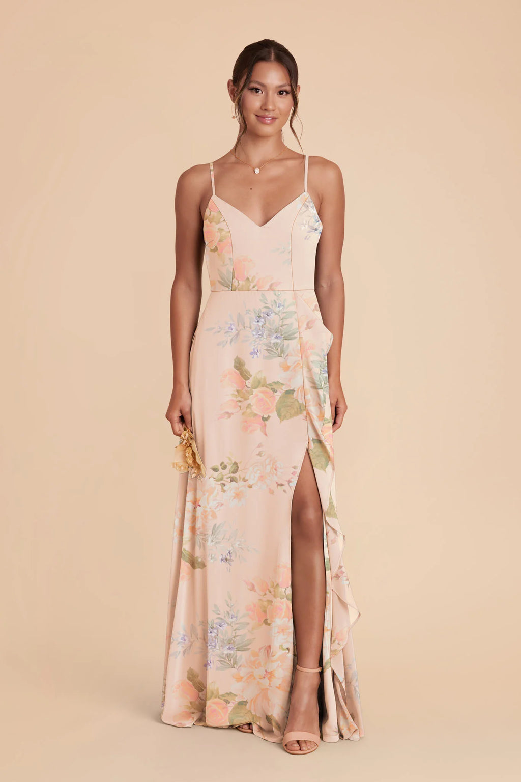 Margot Pale Blush Romantic Bouquet front view bridesmaid dress