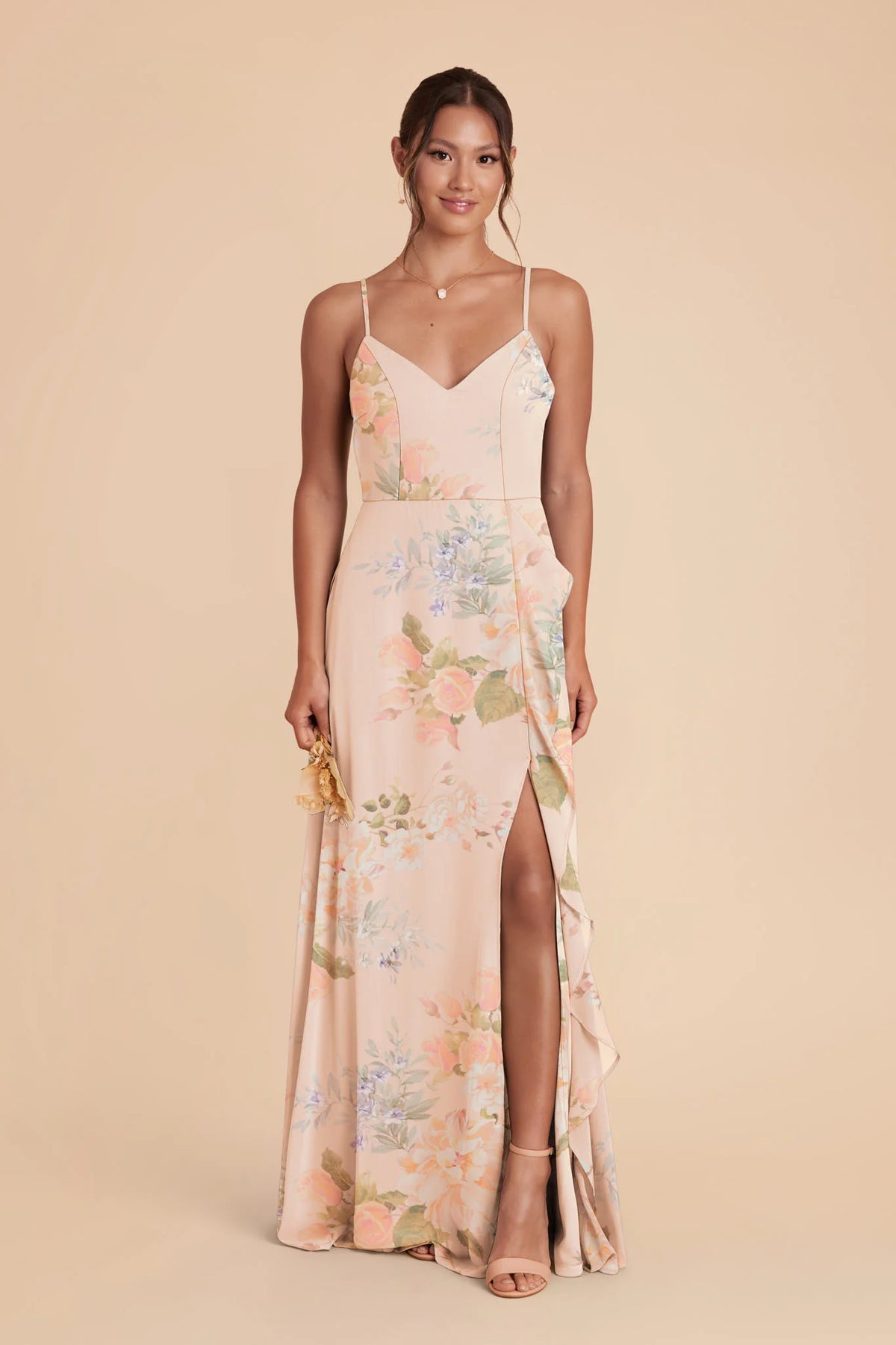 Margot Pale Blush Romantic Bouquet front view bridesmaid dress