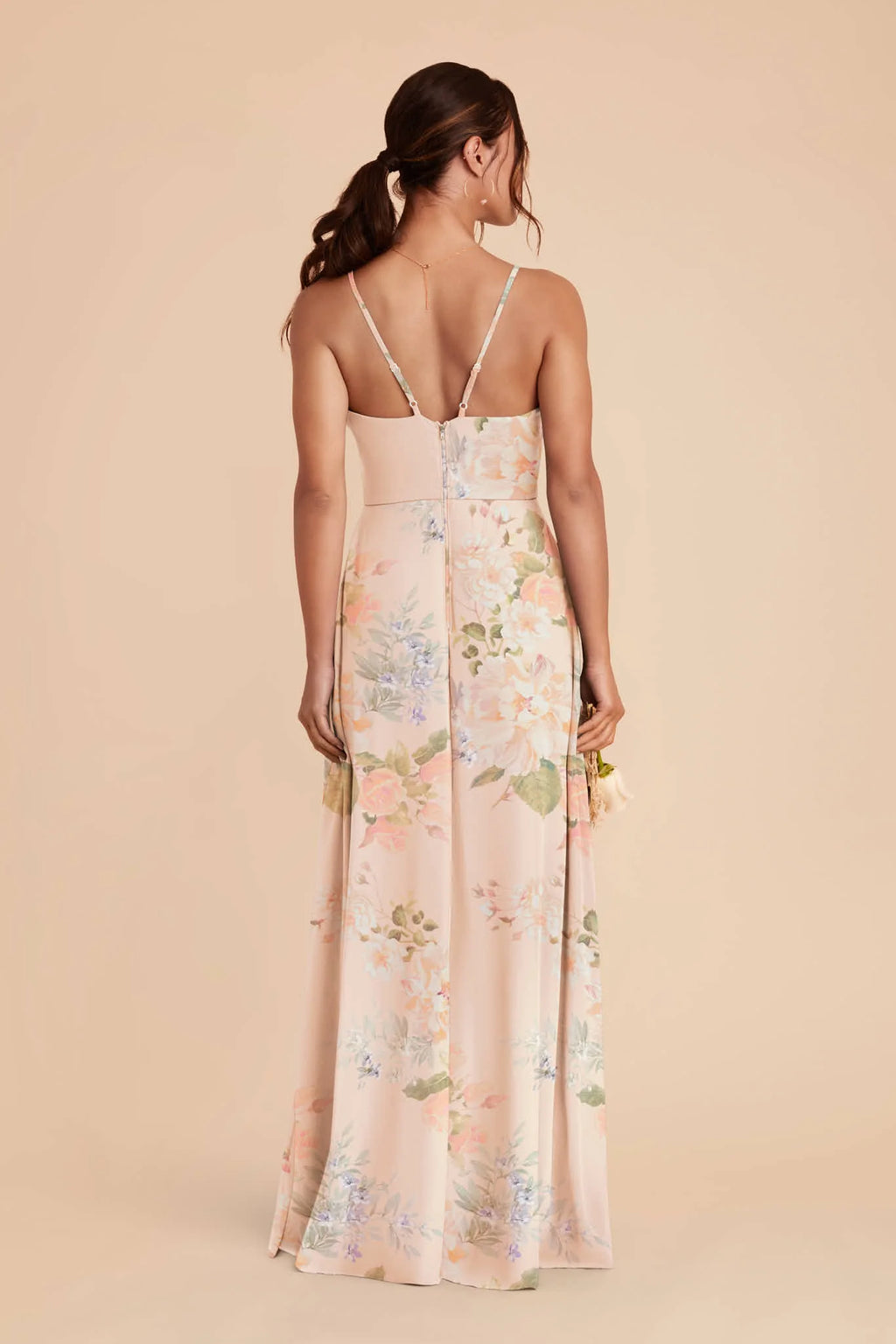 Margot Pale Blush Romantic Bouquet back view bridesmaid dress