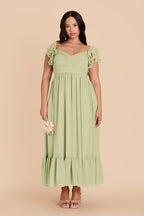 Talia Pale Pistachio alternate view 1 bridesmaid dress