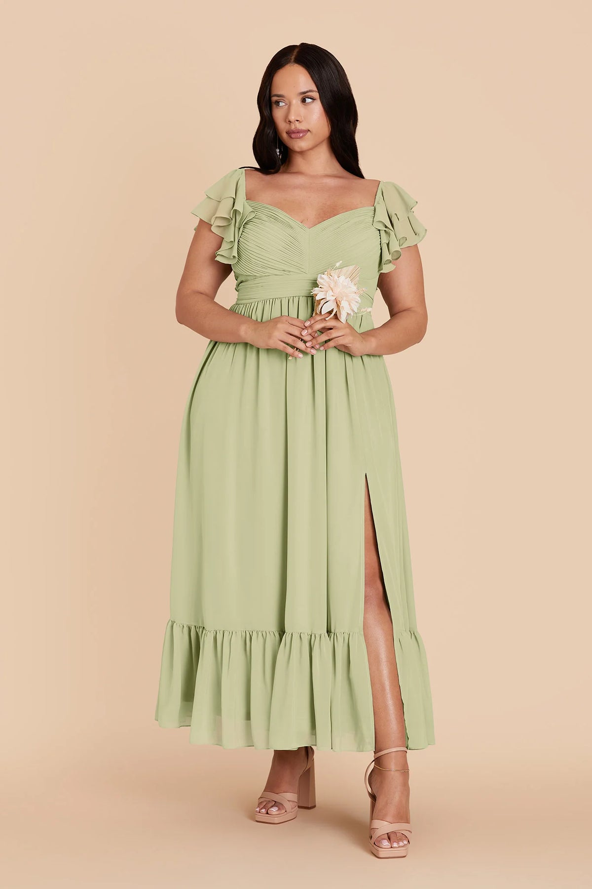 Talia Pale Pistachio alternate view 5 bridesmaid dress