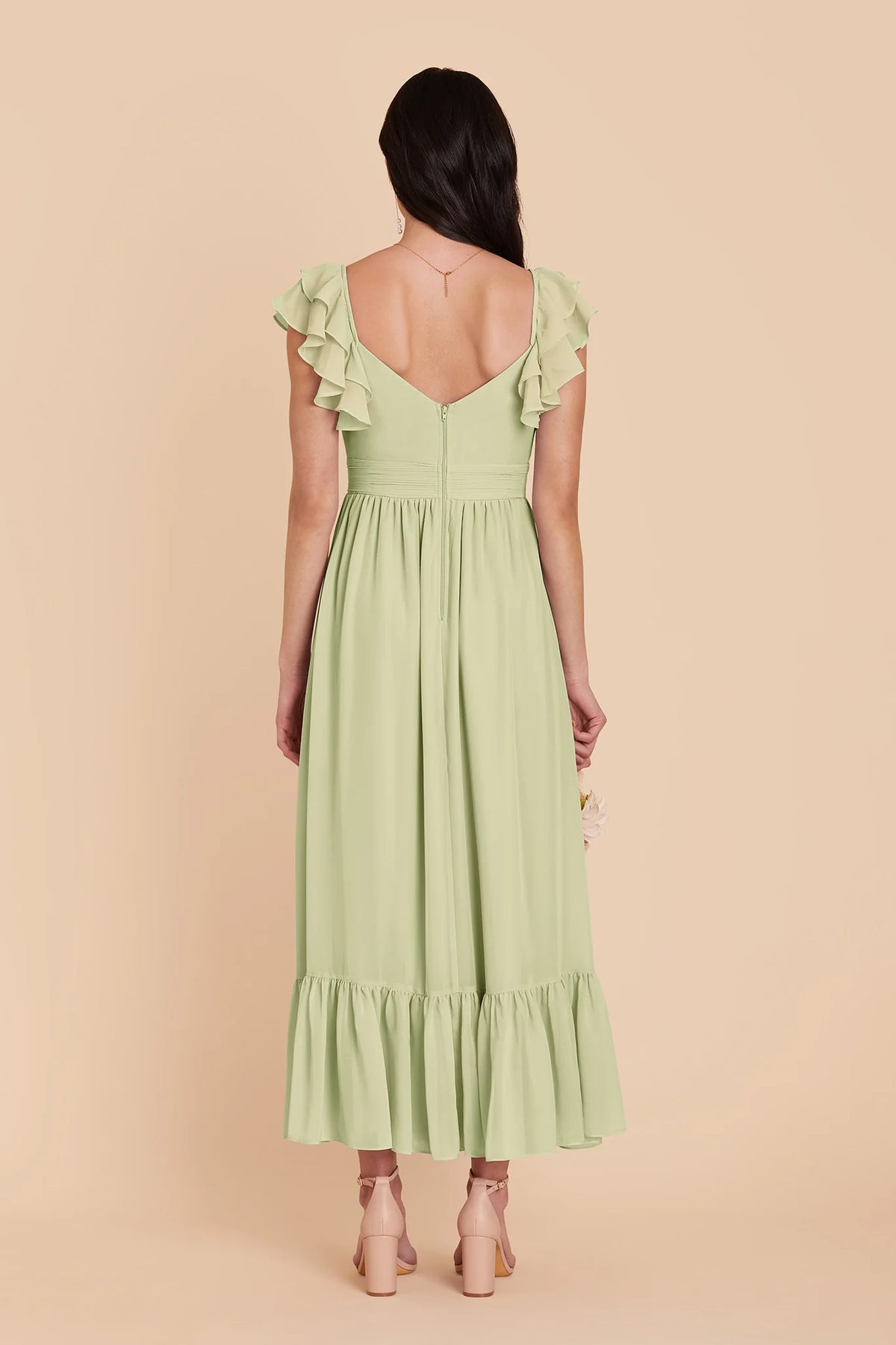 Talia Pale Pistachio alternate view 4 bridesmaid dress