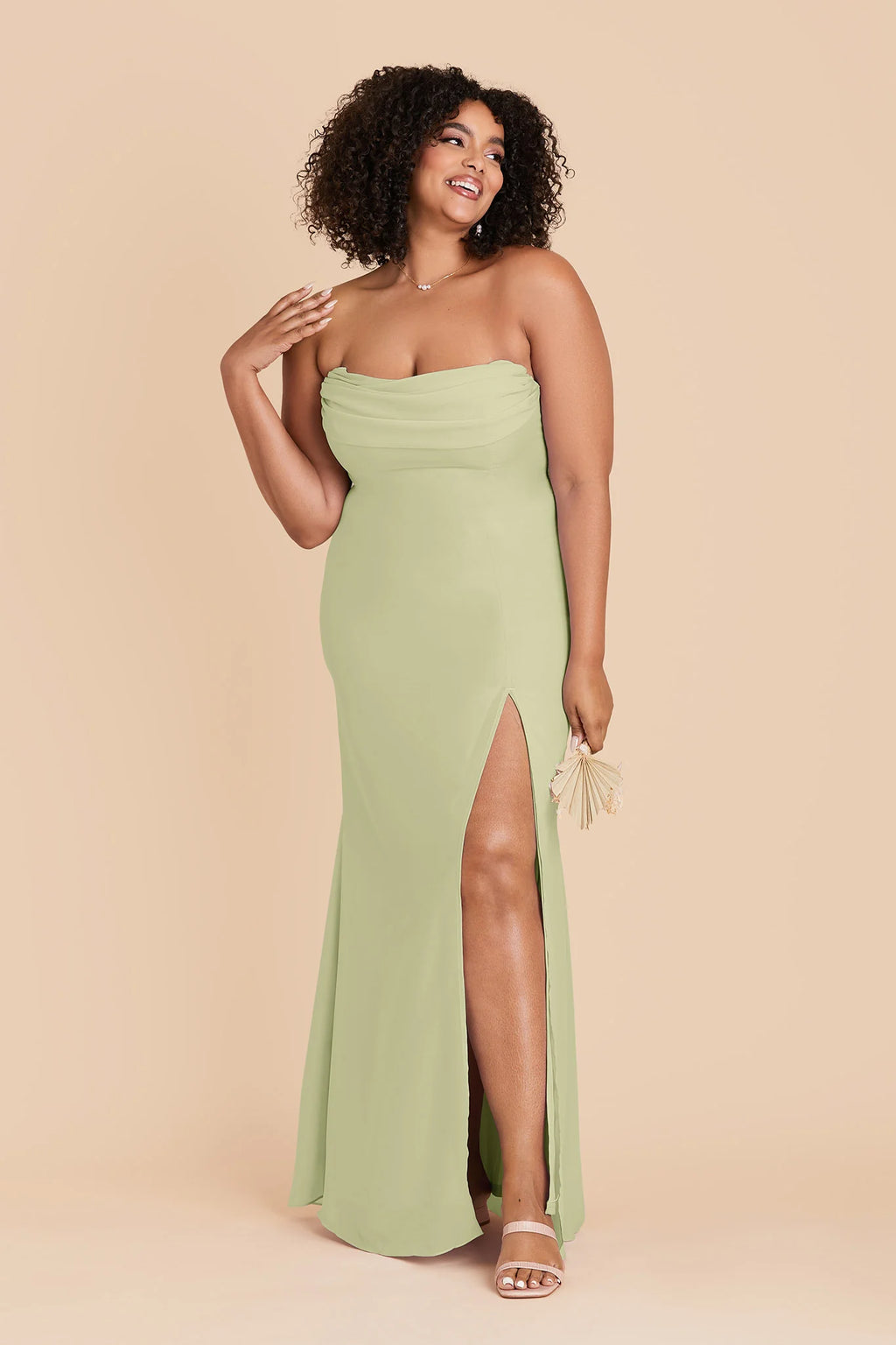 Odessa Pale Pistachio alternate view 3 bridesmaid dress