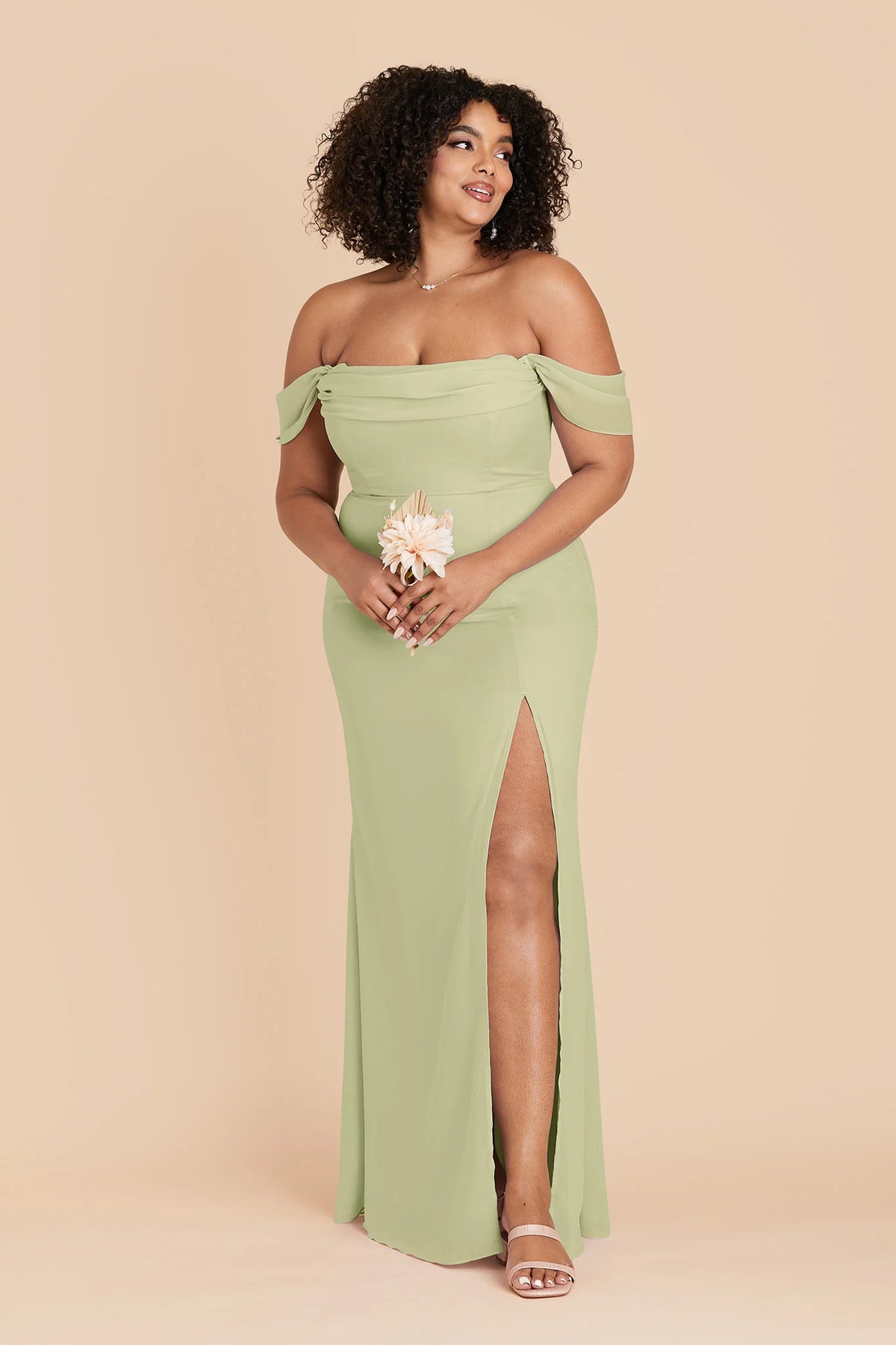 Odessa Pale Pistachio alternate view 5 bridesmaid dress