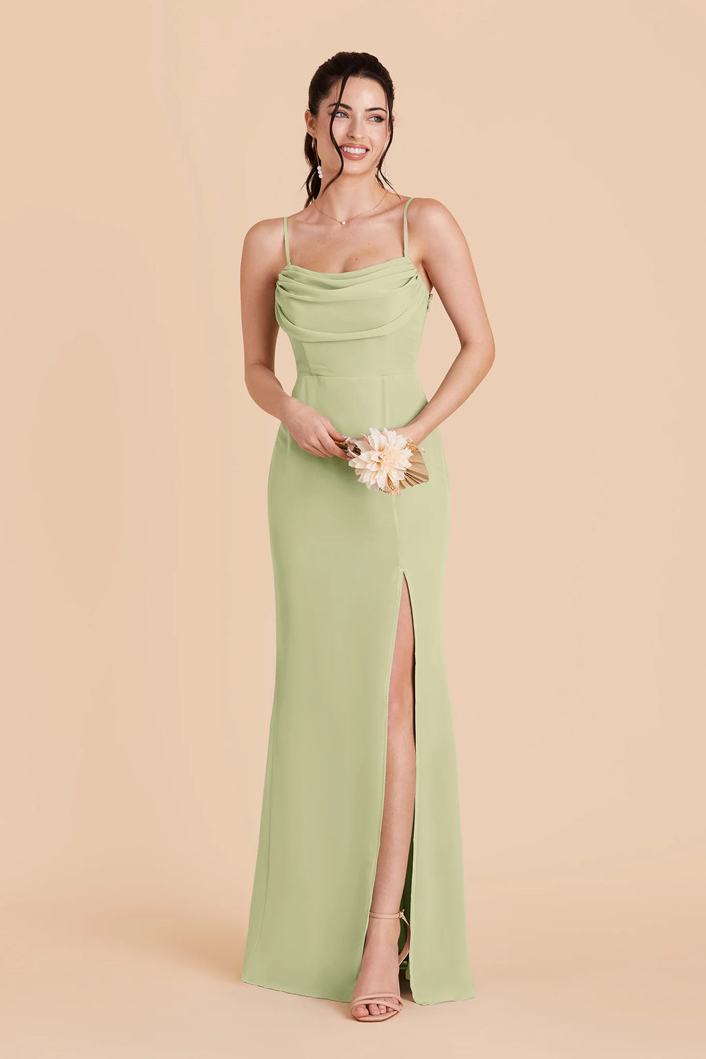 Odessa Pale Pistachio alternate view 4 bridesmaid dress